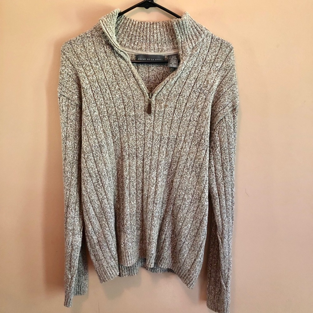 Oscar de la Renta half zip sweater